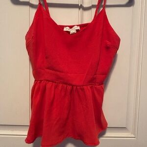 Monteau Red Sleeveless Bustier Peplum Crop Top